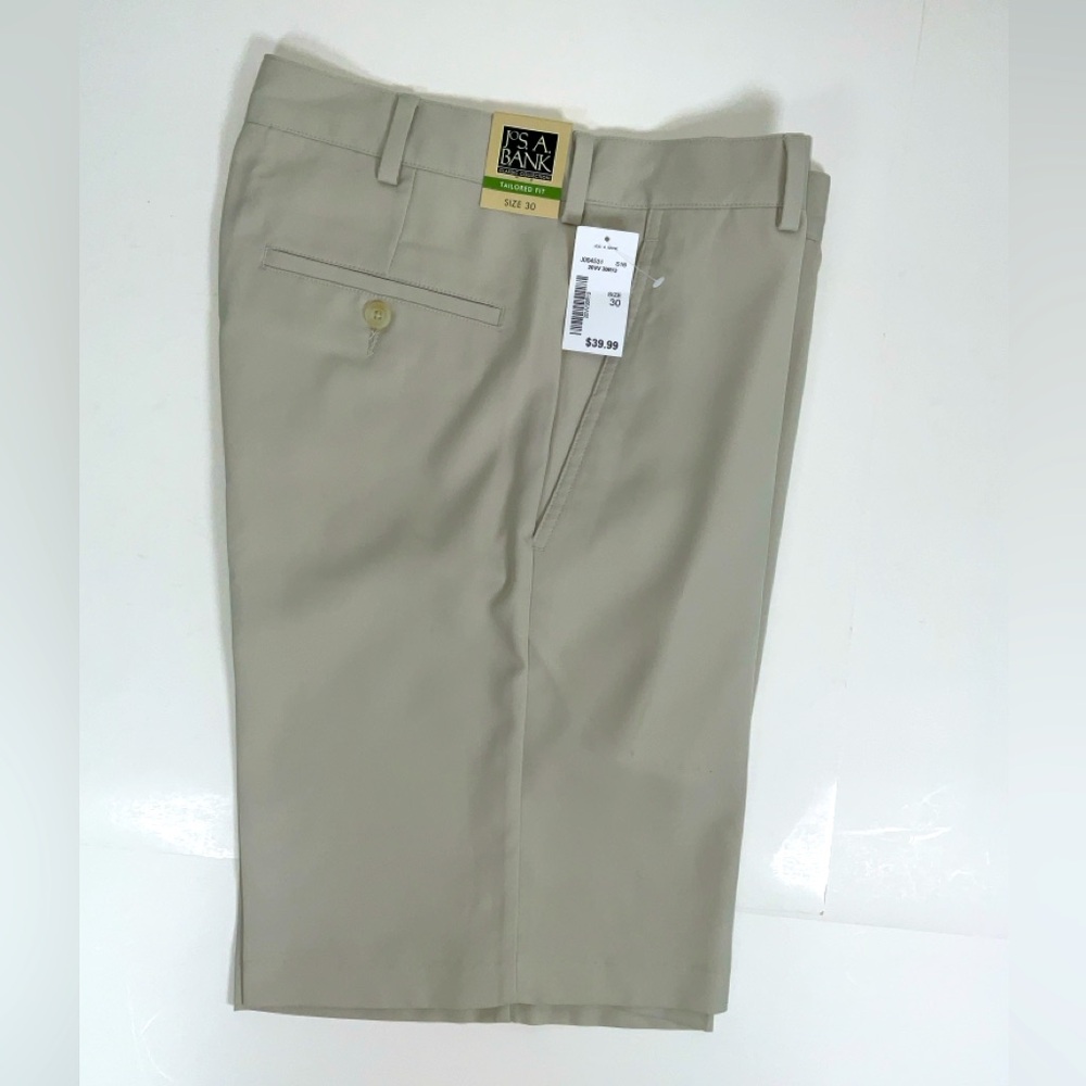 NWT Jos. A. Bank Classic Collection Tailored Fit Chino Dress Shorts Tan 30 X 10